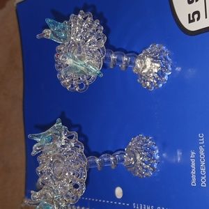 2 glass lace spun birdbath